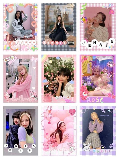 Blackpink Pink Photo Cards Blackpink Square Up Printable Photo Card