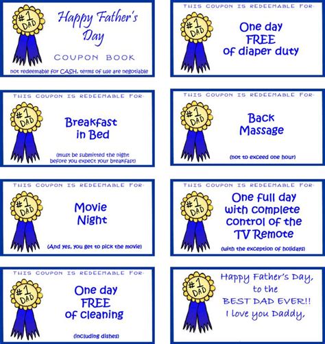 Fathers Day Printable Coupons Free Fathers Day Gifts Dad Will Really