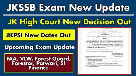 Jkpsi New Exam Dates Out High Court Order Changed Jkssb Upcoming