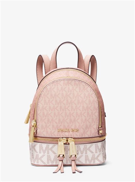 Michael Kors Rhea Mini Color Block Logo Backpack In Pink Lyst