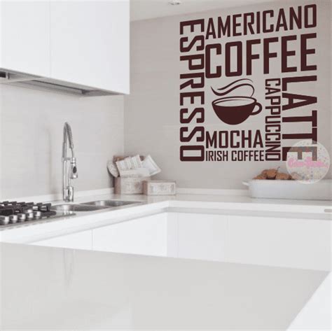 Vinilo Decorativo Pared Cocina Caf Tipogr Fico Frases Coffee