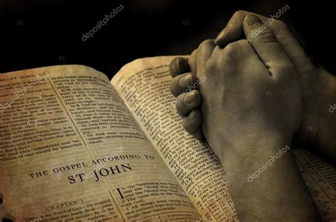 Hands Praying on Bible — Stock Photo © eric1513 #20144701