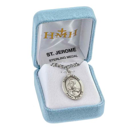 St. Jerome Patron Saint Medal – Oval – 24 Inch Chain ...