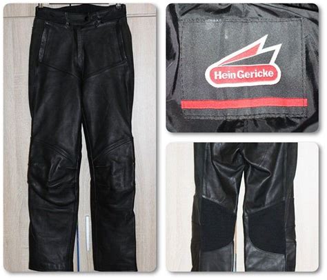 Hein Gericke Black Leather Motorcycle Biker Womens Pants Size Eu