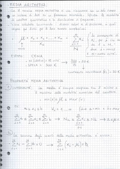 Statistica Media Aritmetica