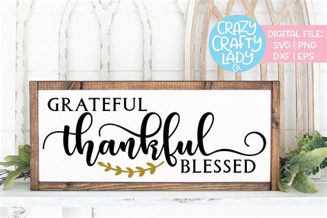 Grateful Thankful Blessed Christian Svg Dxf Eps Png Cut File 342968