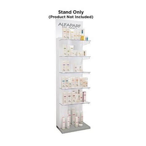 Free Standing Unit White Acrylic Cosmetic Display Stand For