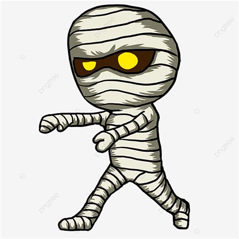 Mummy Walk Clipart Transparent Background Big Head Standing Walking