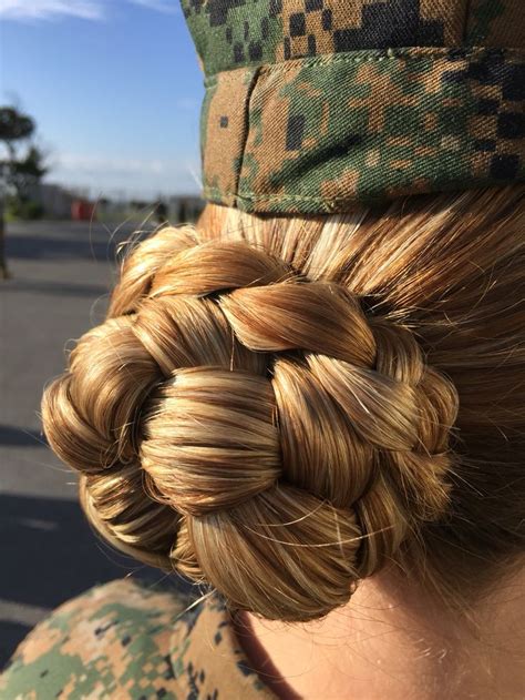 Military Braided Bun Marine Corps Hair Styles Bun Hairstyles