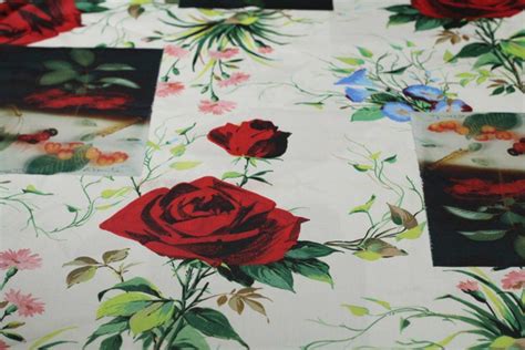 Ткань сатин с розами - купить с доставкой по выгодным ценам в интернет ...