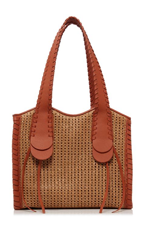 Chlo Mony Raffia Tote Bag In Brown Lyst