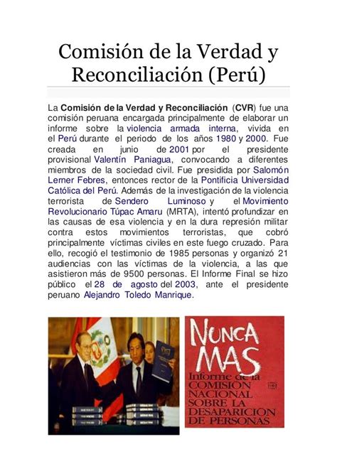 Comisión De La Verdad Y Reconciliación Miguel