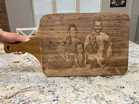 Photo Laser Engraved Cutting Board With Handle Etsy Uk