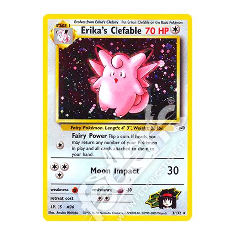 003 132 Erikas Clefable Holo Unlimited ENG MINT Federicstore