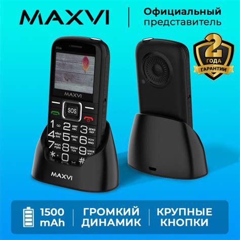 Мобильный телефон Maxvi B5ds / кнопка SOS / емкий аккумулятор / большой ...