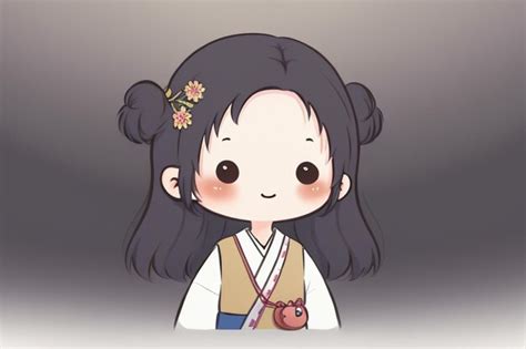 Premium Ai Image Cartoon Chibi Girl Wearing Ancient Chinese Hanfu