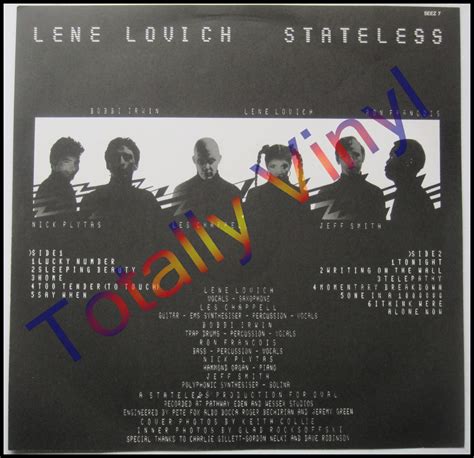 Totally Vinyl Records Lovich Lene Stateless Lp Picture Disc Vinyl