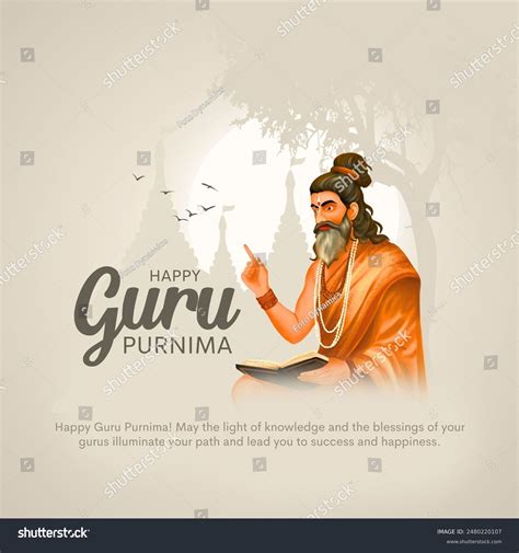 Happy Guru Purnima Indian Hindu Festival Stock Vector Royalty Free