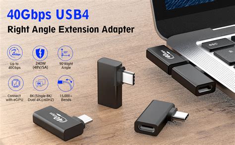 Usb C Right Angle Extension Adapter Pack Usebean Degree W