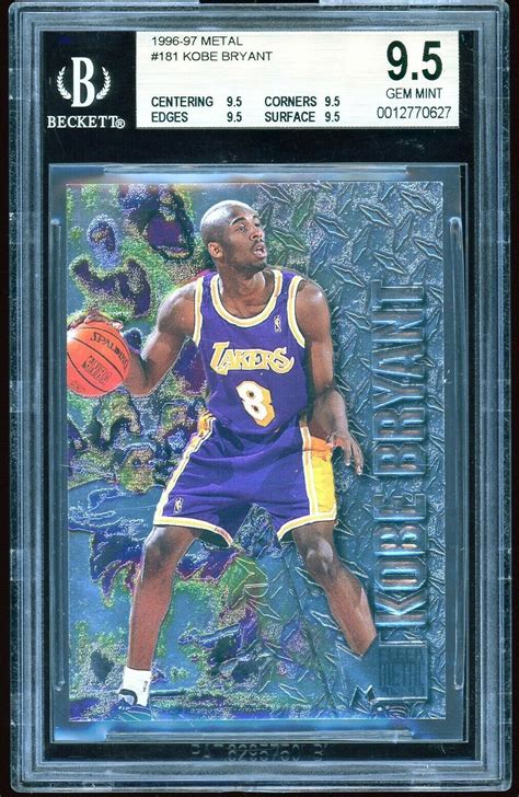 Lot Detail 1996 97 Kobe Bryant Fleer Metal 181 Rookie Card Bgs Gem