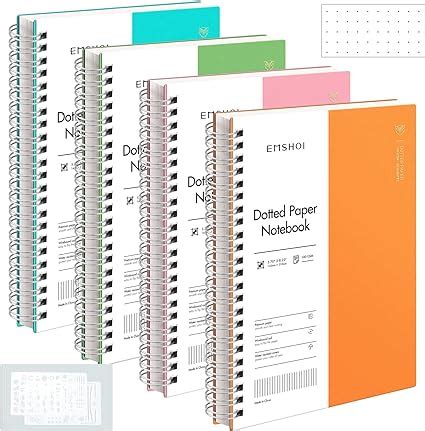 Amazon EMSHOI Dotted Journal Spiral Notebook 4 Pack 5 7 X 8 22