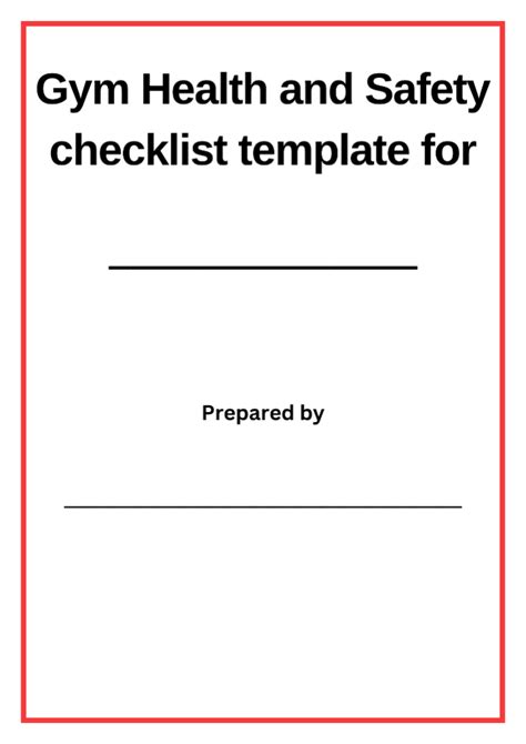 Gym Safety Checklist Template: Ensure Facility Safety