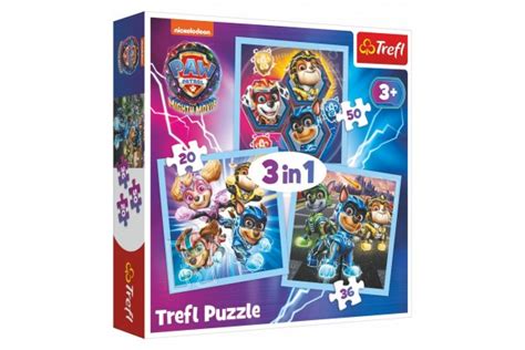 Trefl Puzzle 3v1 Mocná štěňata Tlapková patrola Paw Patrol 20x19 5cm