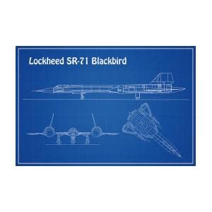 SR 71 Blackbird Airplane Blueprint Drawing Plans Schematics Bd Art