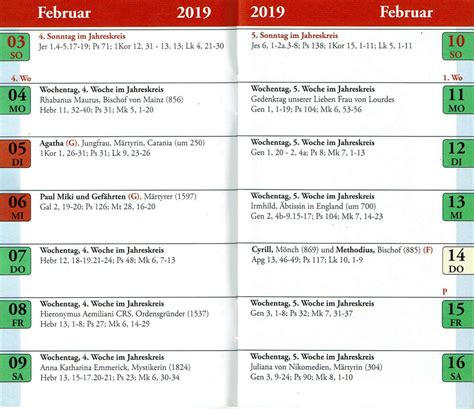 Liturgischer Kalender 2021 Katholisch Kalender Feb 2021