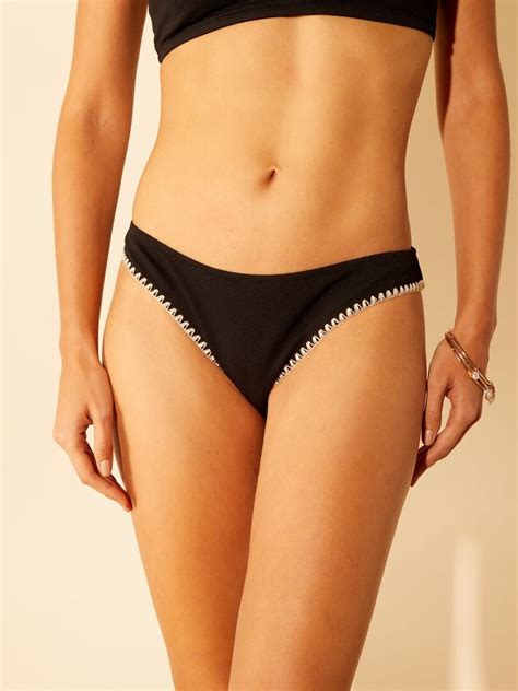 Culotte de bain brésilienne nid d abeille noir Kiabi 8 00