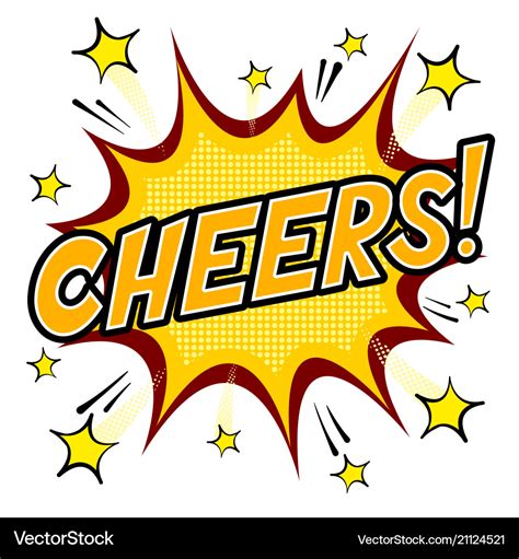 Cheers Word Comic Book Pop Art Royalty Free Vector Image