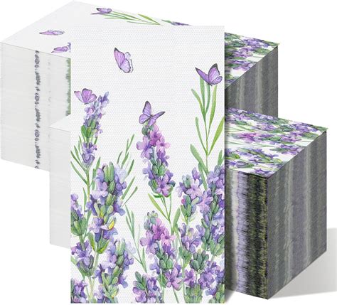 Amazon Geyoga Pcs Lavender Guest Napkins Ply Purple Lavender