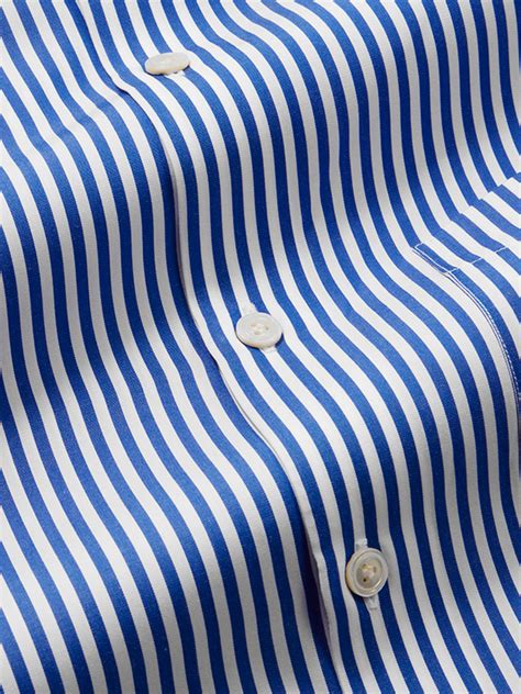 Buy Barboni Blue Striped Full Sleeve Double Cuff Tailored Fit Classic ...