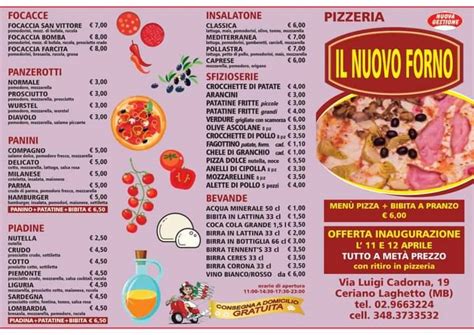 Menu Da Il Nuovo Forno Pizzeria Ceriano Laghetto