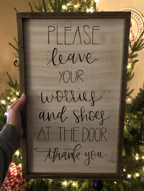 Leave Your Worries Shoes At The Door Entrance Sign Home Etsy