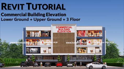 Commercial Building Elevation Design in Revit - Home CAD 3D