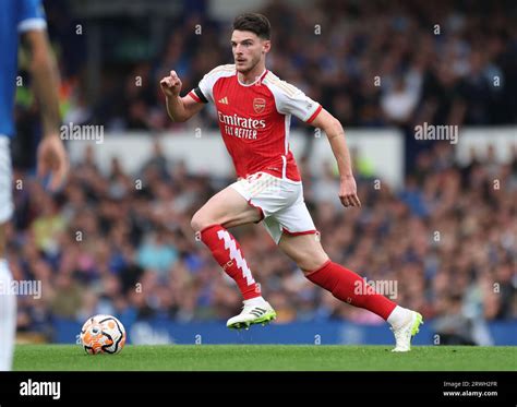 Arsenals Declan Rice In Action During The Premier League Match At