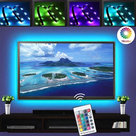 2M/6.56Ft LED TV Backlight strip lights RGB Multi-color Bias Lighting ...