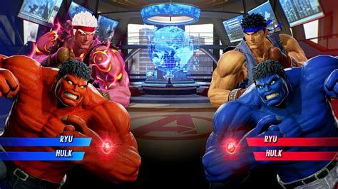 Red Hulk Evil Ryu Vs Blue Hulk Ryu Very Hard Marvel Vs Capcom