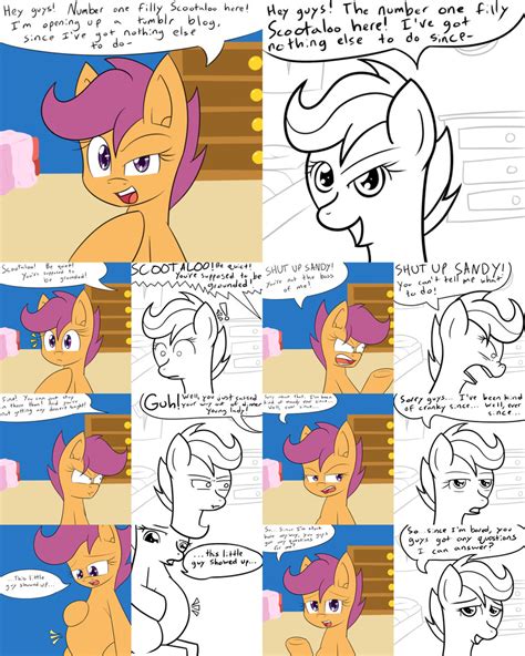 1497009 Safe Artist Jake Heritagu Scootaloo Oc Oc Sandy Hooves