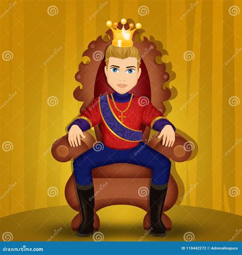 King Seated On The Throne Stock Illustration Illustration Of Gold