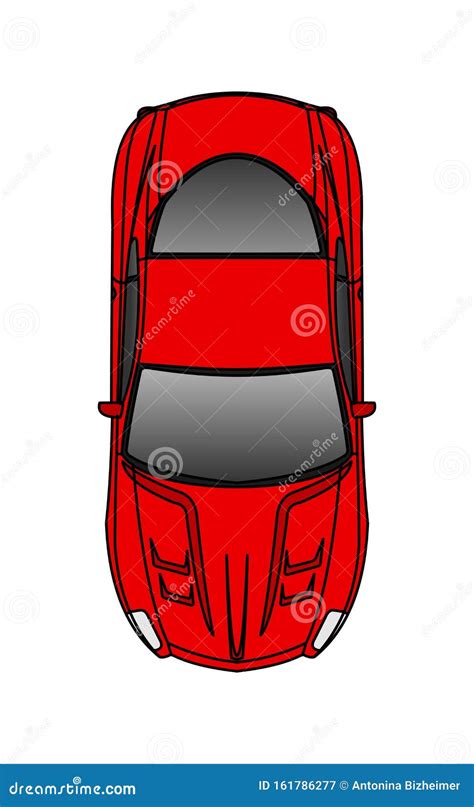 Red Car, Top View. Fast Racing Car Stock Vector - Illustration of high ...