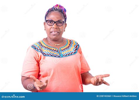 Mature Woman Does Not Understand What Happened To Her And Gestur Stock Photo Image Of