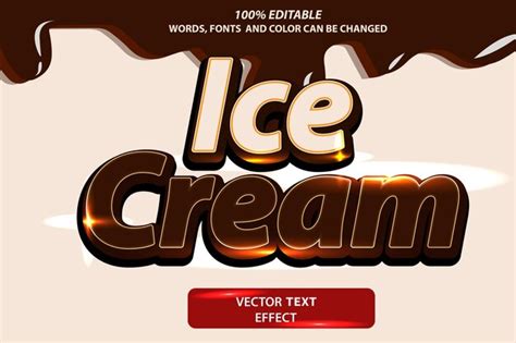 Efecto De Texto Editable Helado Con Fondo Marr N Derretido Vector Premium