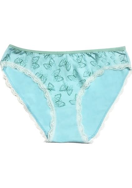 Berrak Kad N I In Kenarlar Beyaz Dantelli Mavi Renk Bikini Fiyat