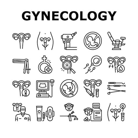 Premium Vector Gynecology Treatment Collection Icons Set Vector Sign