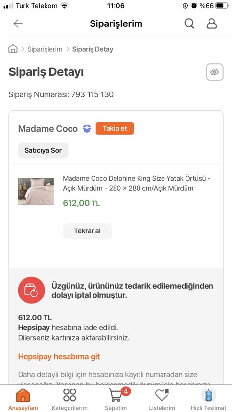 Madame Coco G N Sonra R N Tedarik Edilemedi Ikayetvar