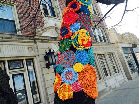 Community Yarn Art Project To Color Downtown Evanston