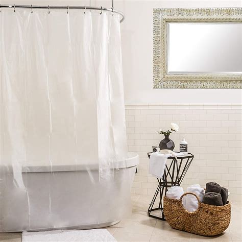 Anti Mildew Shower Curtain Liner Hex Colour Clear