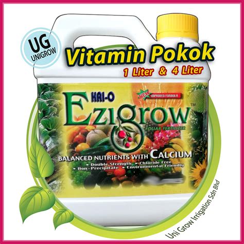 1 And 4 Liter Ezigrow Vitamin Pokok Bunga Buah Hai O Organic Foliar